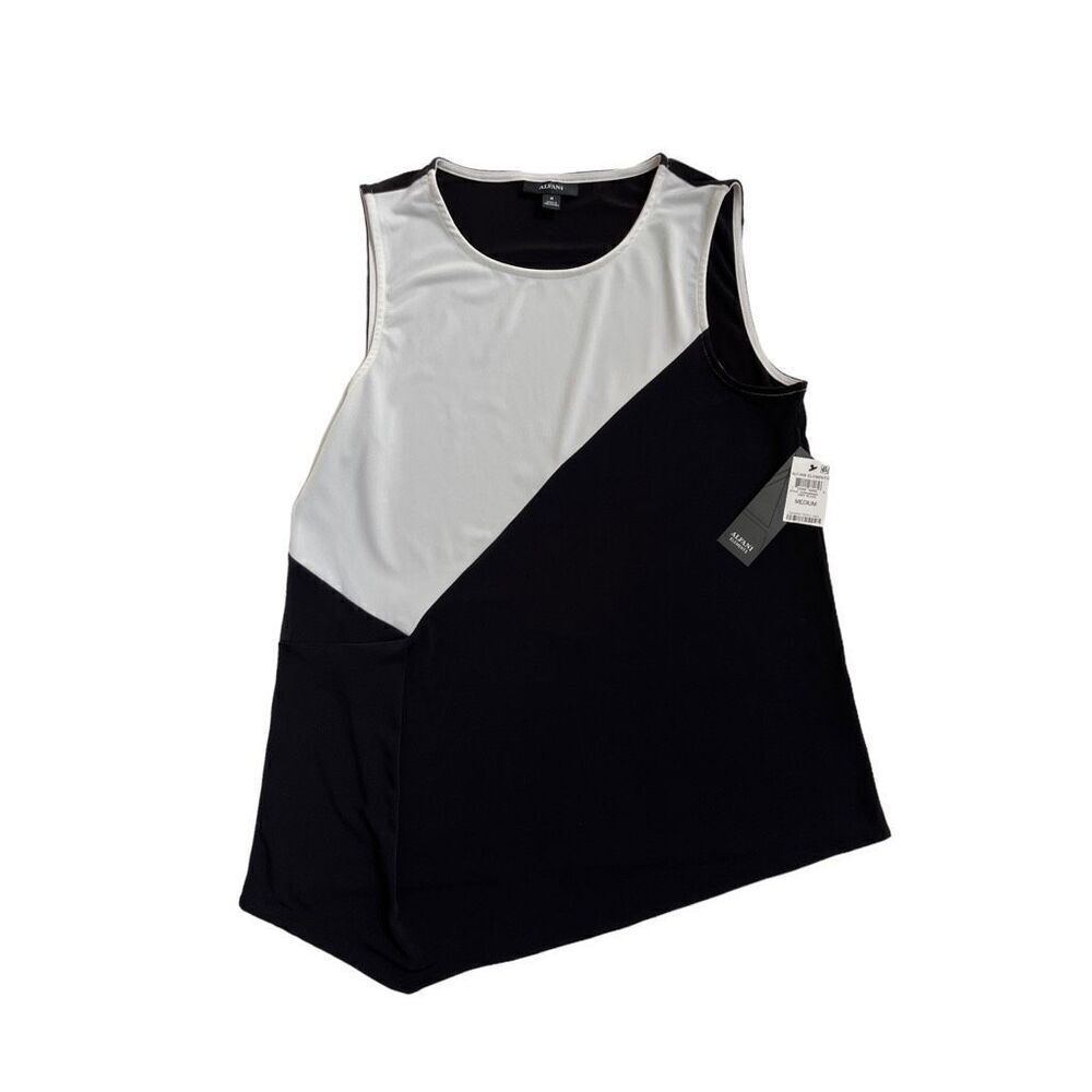 Alfani Printed-Front‎ Asymmetrical Tan Deep Black M